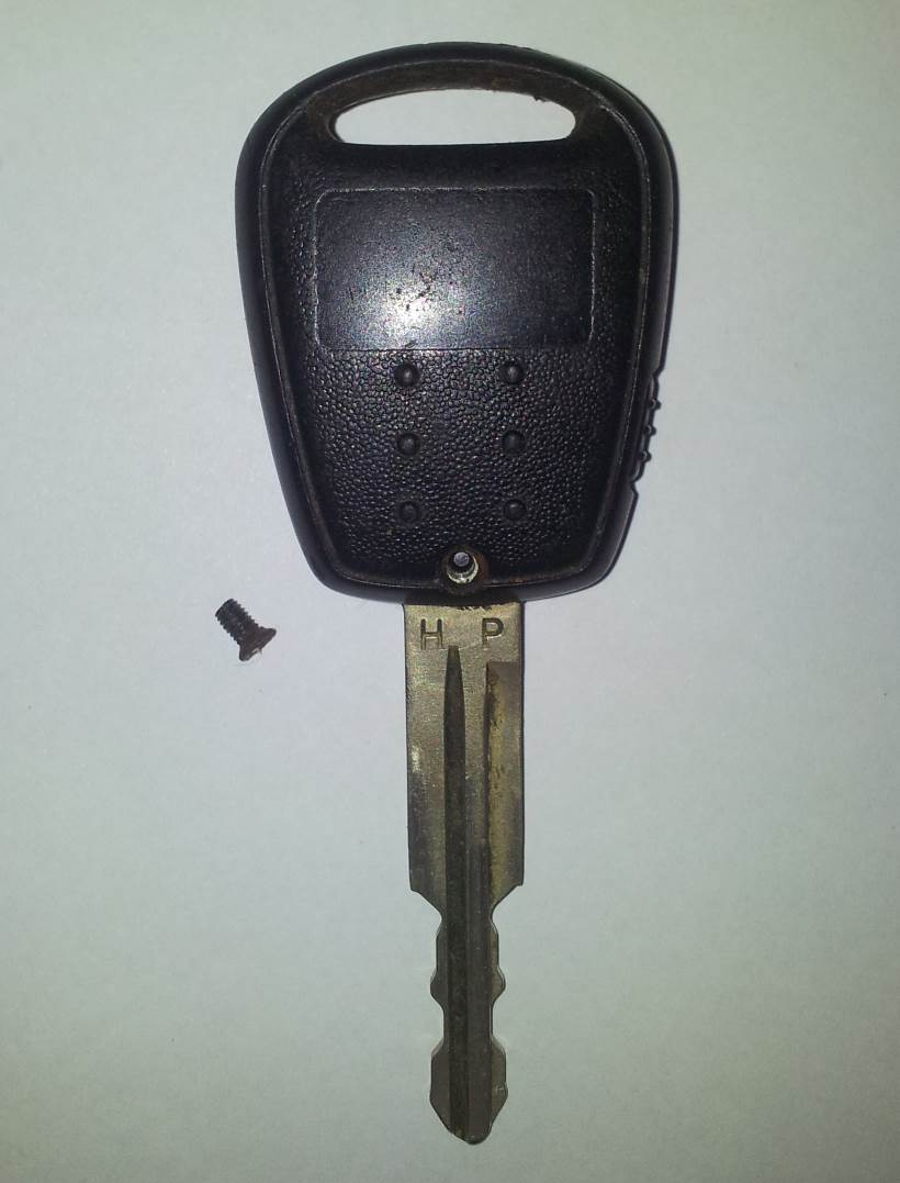 Screw removed from the back of a Hyundai Getz Key