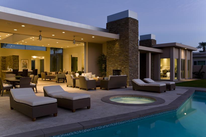 A Hot Tub Incorporated With A Patio